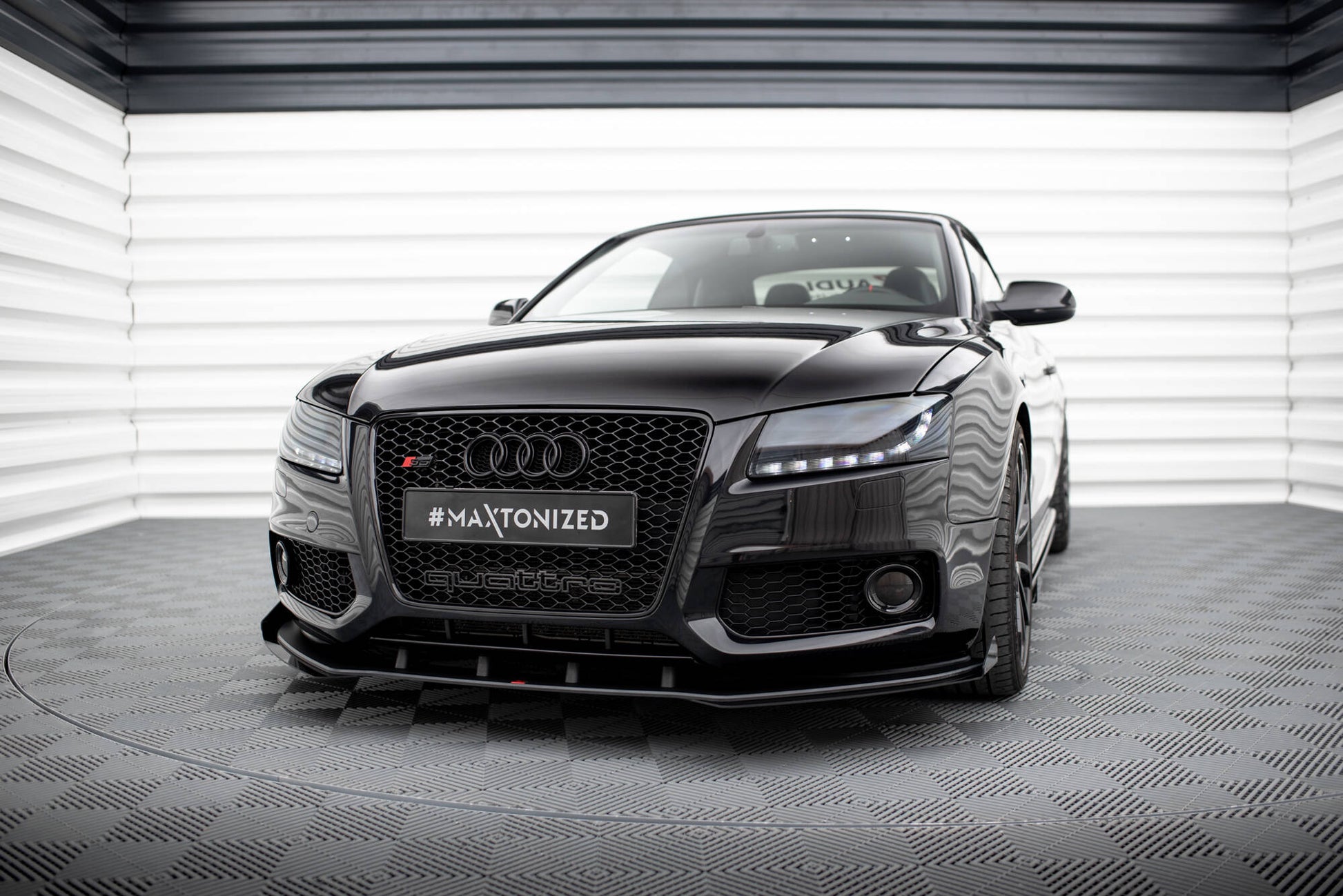 Maxton Street Pro Front Ansatz für +Flaps für + Flaps Audi S5 / A5 S-Line 8T schwarz Hochglanz