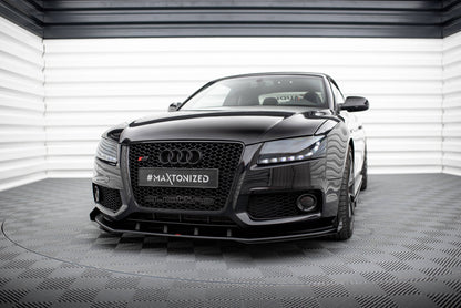 Maxton Street Pro Front Ansatz für +Flaps für + Flaps Audi S5 / A5 S-Line 8T schwarz Hochglanz