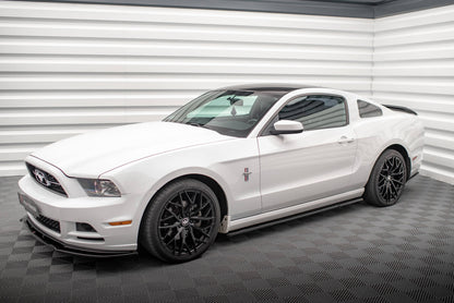 Maxton Seitenschweller Ansatz für Ford Mustang Mk5 Facelift schwarz Hochglanz