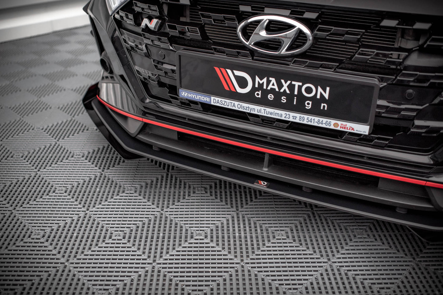 Maxton Street Pro Front Ansatz für +Flaps für V.1 + Flaps Hyundai I20 N Mk3 schwarz Hochglanz