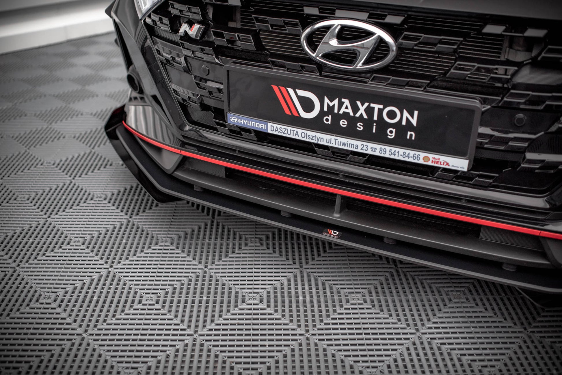 Maxton Street Pro Front Ansatz für +Flaps für V.1 + Flaps Hyundai I20 N Mk3 schwarz Hochglanz