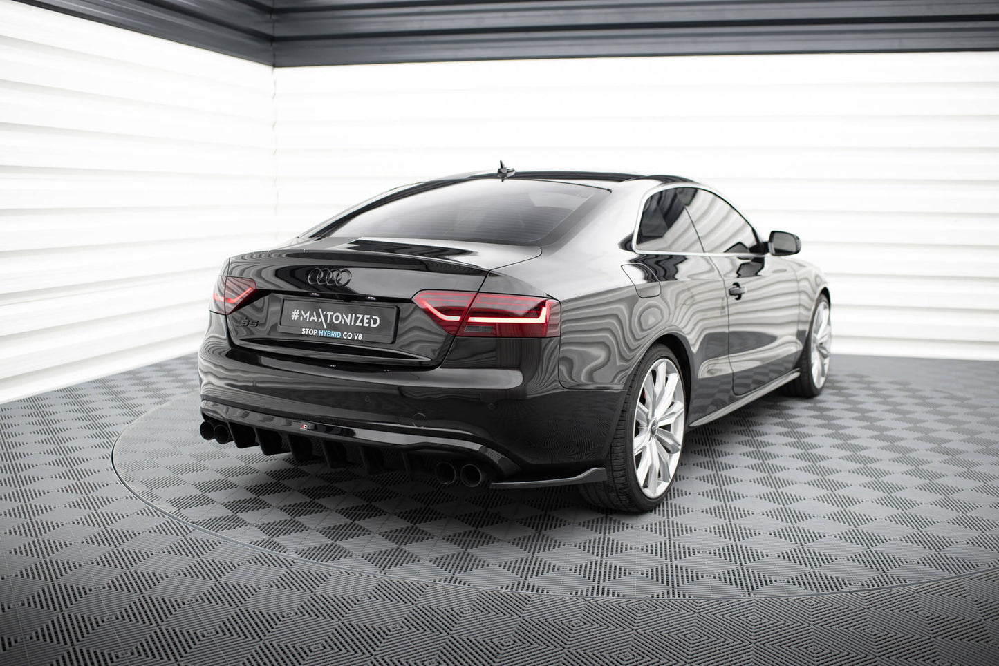 Maxton Heck Ansatz Flaps Diffusor V.2 für Audi S5 / A5 S-Line Coupe / Cabriolet 8T schwarz Hochglanz