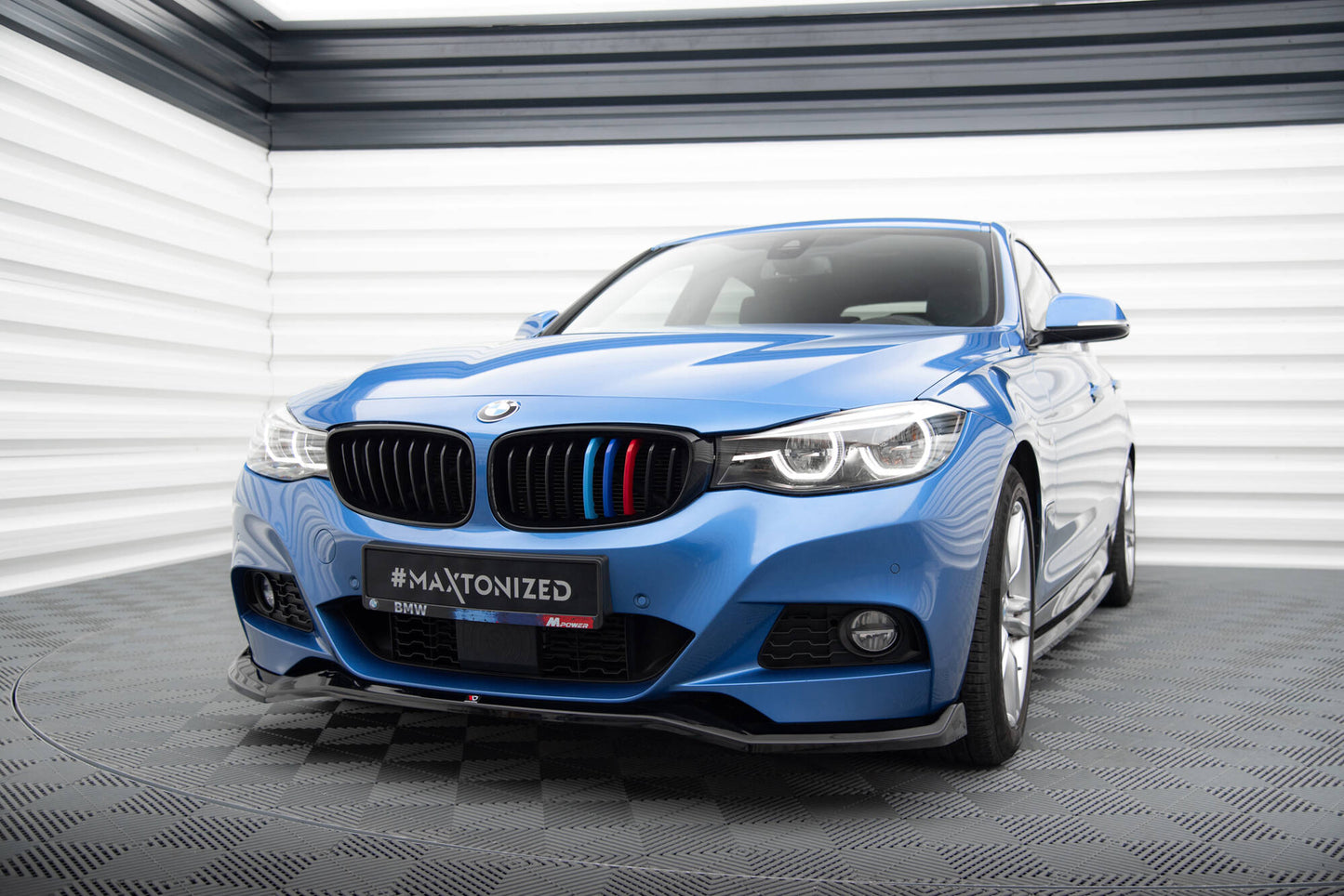 Maxton Front Ansatz V.2 für BMW 3er GT M-Paket F34 schwarz Hochglanz
