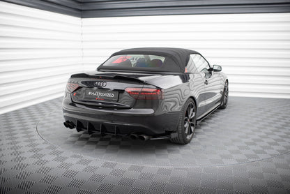 Maxton Hintere Seiten Flaps für Audi S5 / A5 S-Line Coupe / Cabriolet 8T schwarz Hochglanz