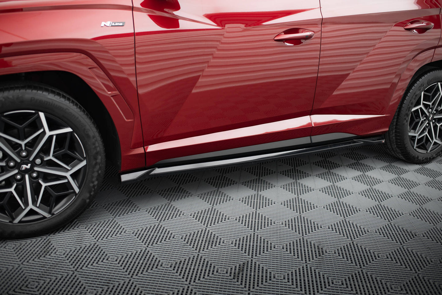 Maxton Seitenschweller Ansatz für Hyundai Tucson N-Line Mk4 schwarz Hochglanz