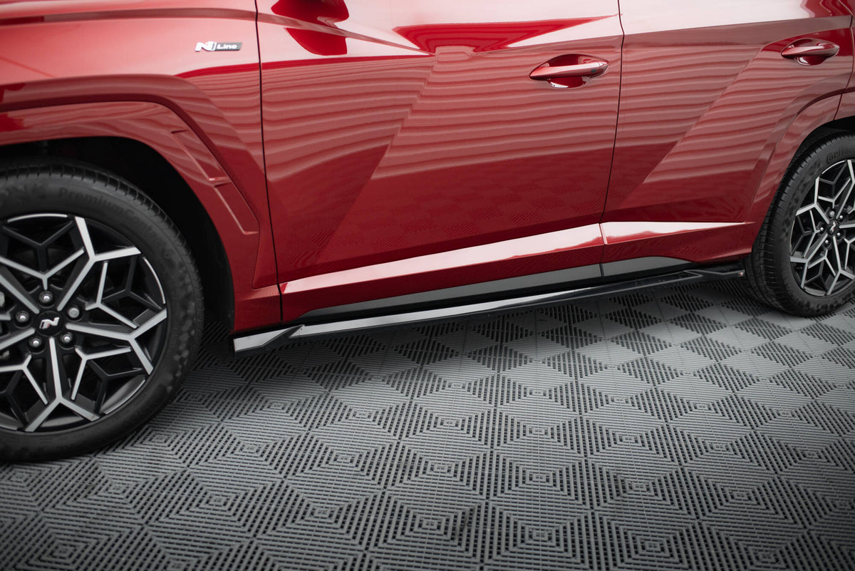 Maxton Seitenschweller Ansatz für Hyundai Tucson N-Line Mk4 schwarz Hochglanz
