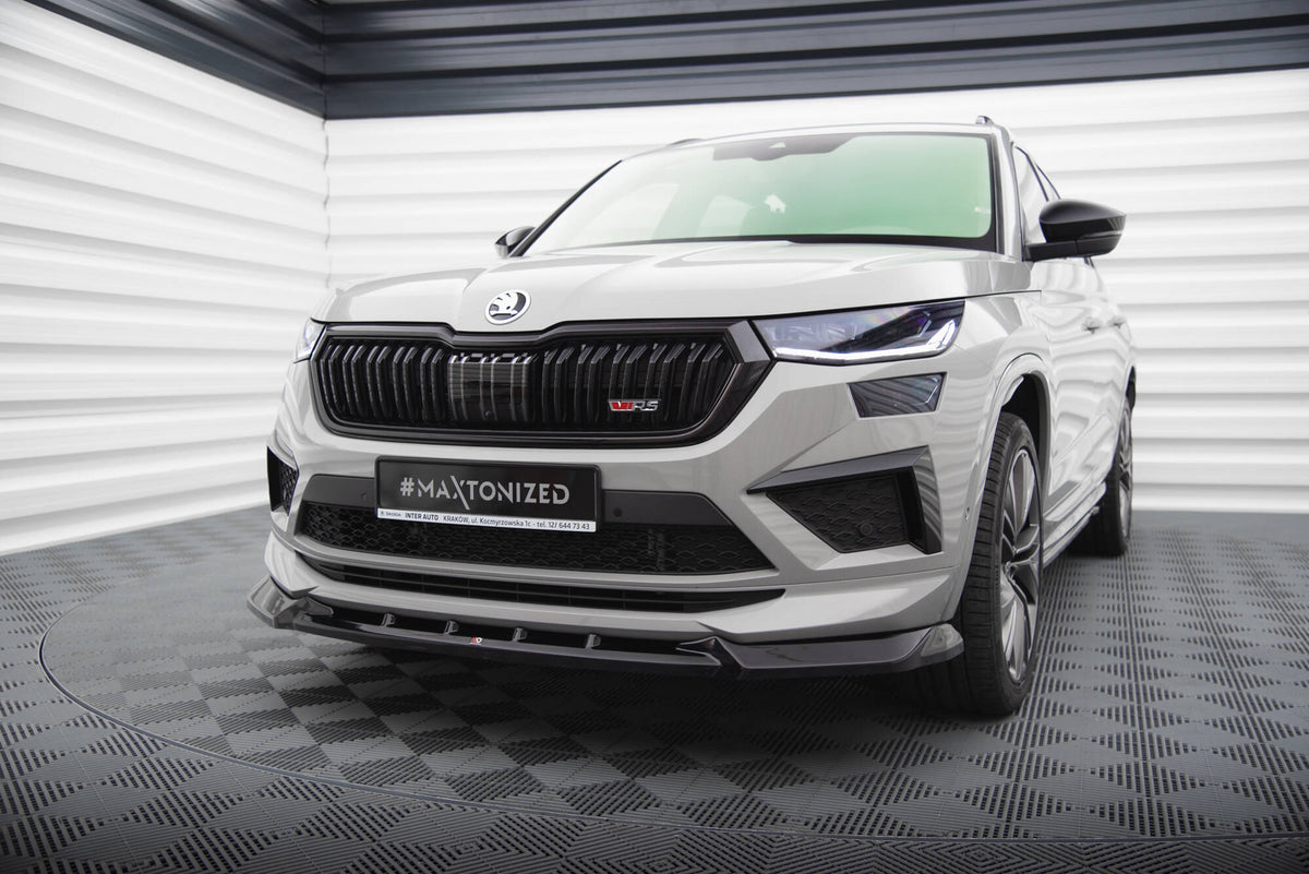 Maxton Front Ansatz V.1 für Skoda Kodiaq RS Mk1 Facelift schwarz Hochglanz