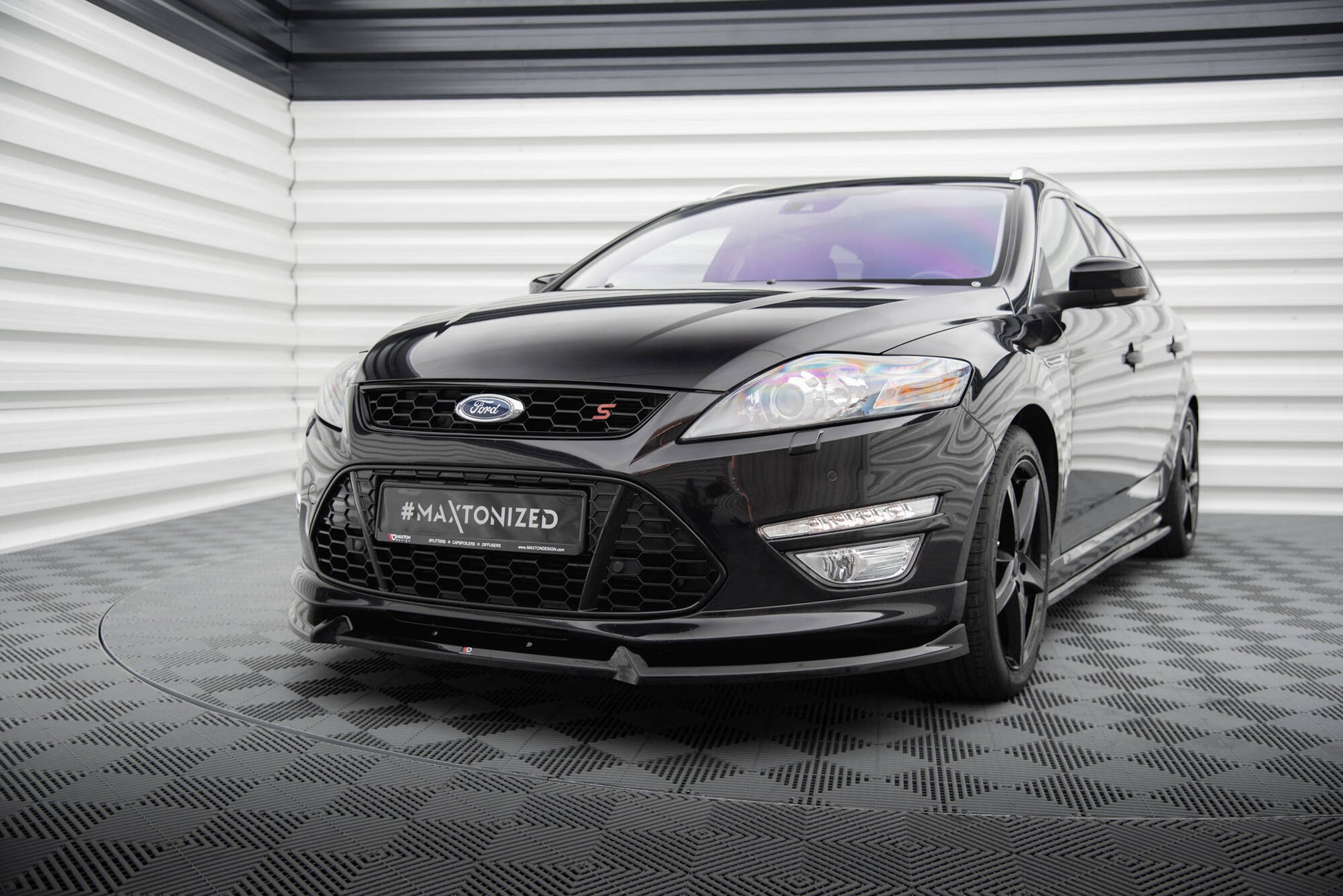 Maxton Front Ansatz V.2 für Ford Mondeo ST-Line Mk4 Facelift schwarz Hochglanz