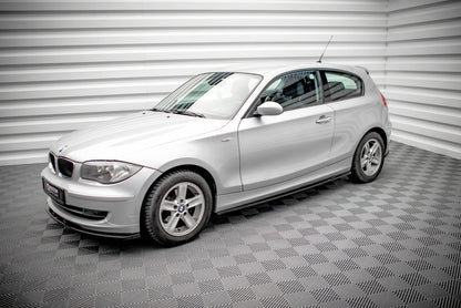 Maxton Seitenschweller Ansatz für V.2 für BMW 1er E81 Facelift schwarz Hochglanz