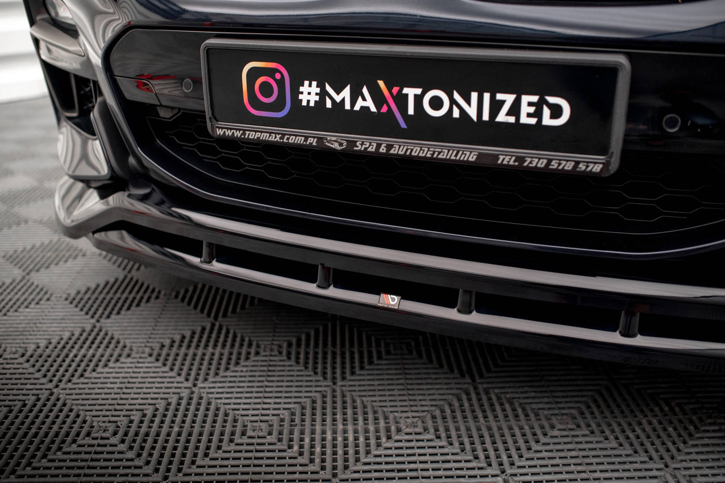 Maxton Front Ansatz V.2 für BMW X4 M-Paket G02 schwarz Hochglanz
