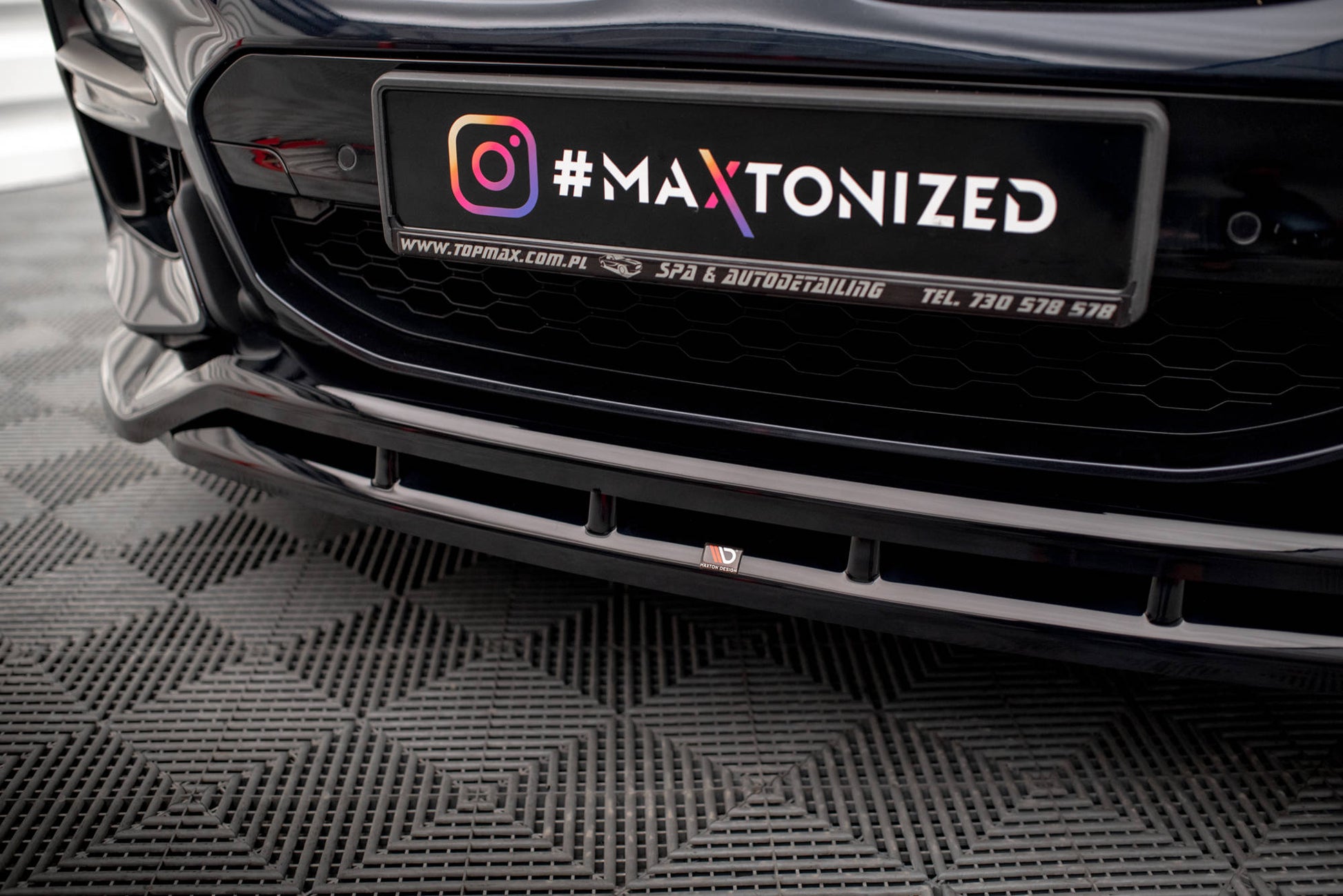 Maxton Front Ansatz V.2 für BMW X4 M-Paket G02 schwarz Hochglanz