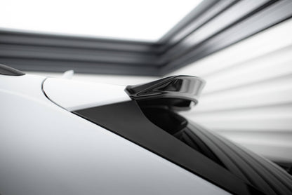 Maxton Höher Spoiler CAP für 3D Audi SQ8 / Q8 S-Line Mk1 schwarz Hochglanz