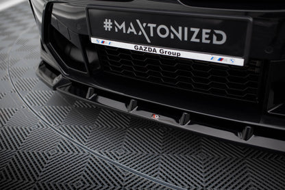 Maxton Front Ansatz V.1 für BMW X3 M F97 Facelift schwarz Hochglanz