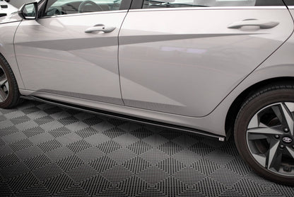 Maxton Seitenschweller Ansatz für Hyundai Elantra Mk7 schwarz Hochglanz