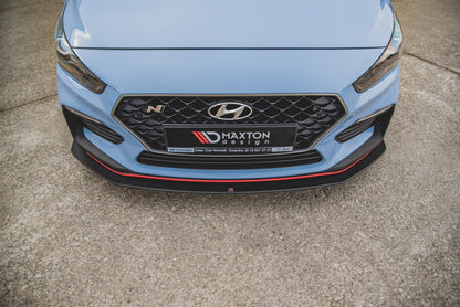 Maxton Robuste Racing Front Ansatz für passend +Flaps für Hyundai I30 N Mk3 Hatchback / Fastback schwarz Hochglanz