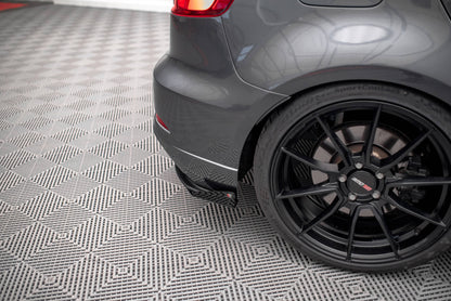 Maxton Street Pro Heck Ansatz Flaps Diffusor +Flaps für Audi S3 Sportback 8V Facelift schwarz Hochglanz