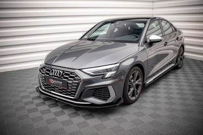 Maxton Street Pro Front Ansatz für +Flaps für V.1 + Flaps Audi S3 / A3 S-Line 8Y schwarz Hochglanz