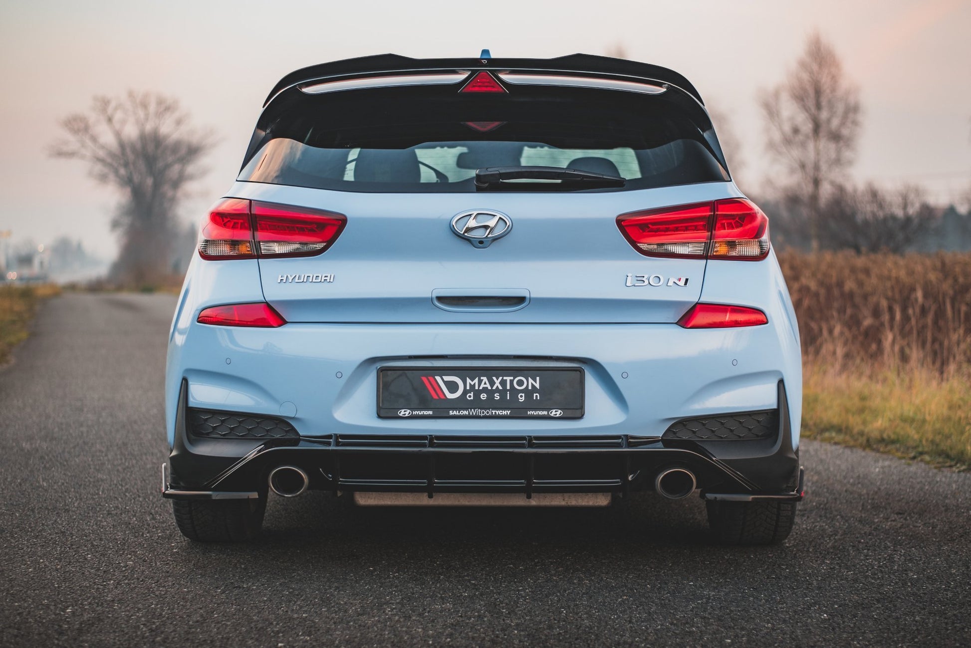 Maxton Heck Ansatz Flaps Diffusor V.7 +Flaps für Hyundai I30 N Mk3 Hatchback