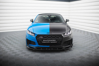Maxton Front Ansatz V.1 für Audi TT S 8S Facelift schwarz Hochglanz