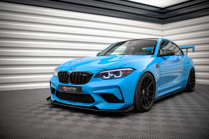 Maxton Street Pro Front Ansatz für +Flaps für V.1 + Flaps BMW M2 Competition F87 schwarz Hochglanz