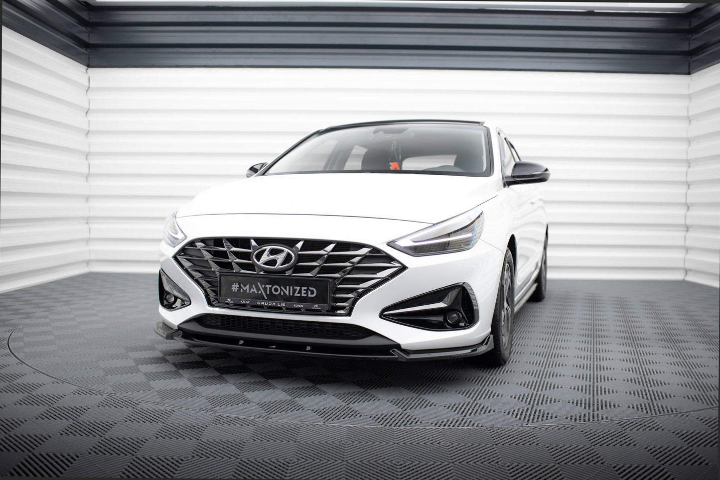 Maxton Front Ansatz V.2 für Hyundai I30 Mk3 Facelift schwarz Hochglanz