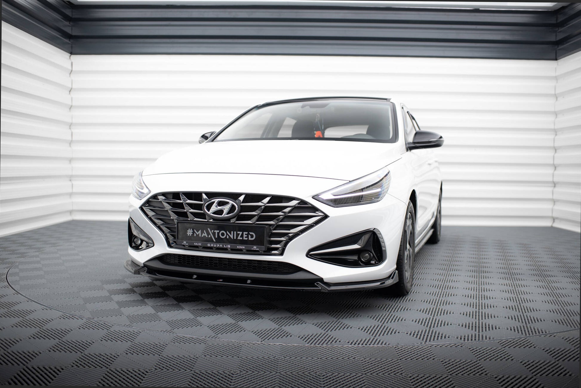 Maxton Front Ansatz V.2 für Hyundai I30 Mk3 Facelift schwarz Hochglanz