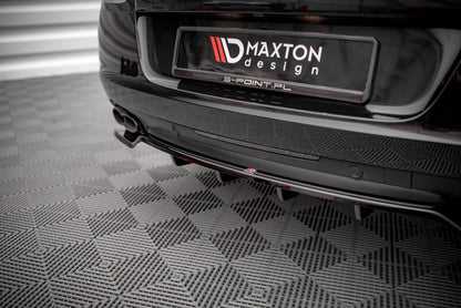 Maxton Mittlerer Diffusor Heck Ansatz DTM Look für Bentley Continental GT V8 S Mk2 schwarz Hochglanz