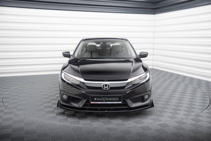 Maxton Street Pro Front Ansatz für +Flaps für + Flaps Honda Civic Mk10 schwarz Hochglanz