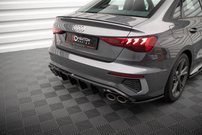 Maxton Diffusor Heck Ansatz für Audi S3 Limousine 8Y schwarz Hochglanz
