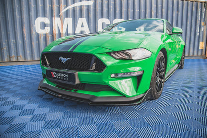 Maxton Front Ansatz V.2 +Flaps für Ford Mustang GT Mk6 Facelift