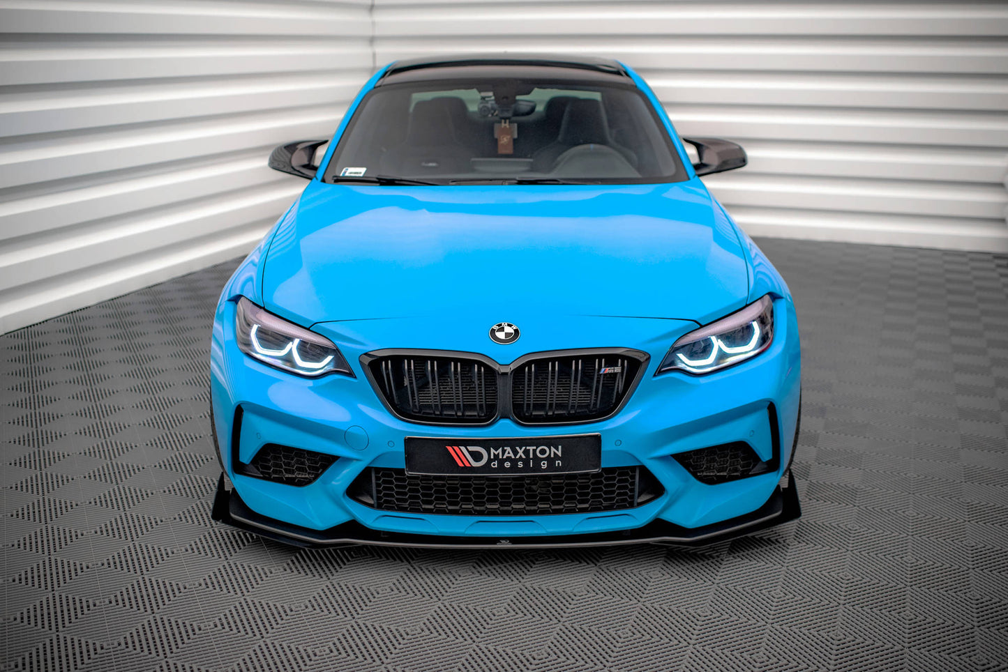 Maxton Street Pro Front Ansatz für +Flaps für V.1 + Flaps BMW M2 Competition F87 schwarz Hochglanz