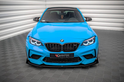 Maxton Street Pro Front Ansatz für +Flaps für V.1 + Flaps BMW M2 Competition F87 schwarz Hochglanz