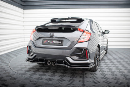 Maxton Höher Spoiler CAP für Honda Civic Sport Mk 10 schwarz Hochglanz