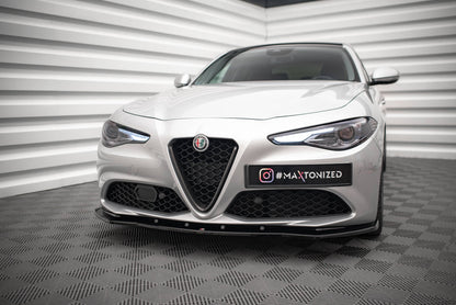 Maxton Front Ansatz V.1 für Alfa Romeo Giulia Sport schwarz Hochglanz