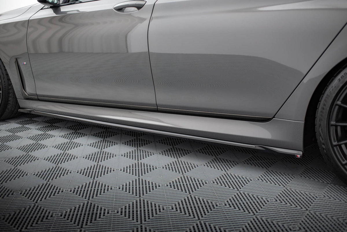 Maxton Seitenschweller Ansatz für V.2 für BMW 7 G11 M-Paket Facelift schwarz Hochglanz