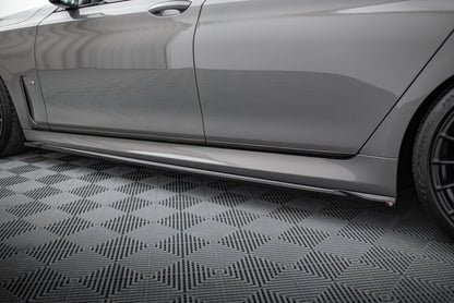 Maxton Seitenschweller Ansatz für V.2 für BMW 7 G11 M-Paket Facelift schwarz Hochglanz