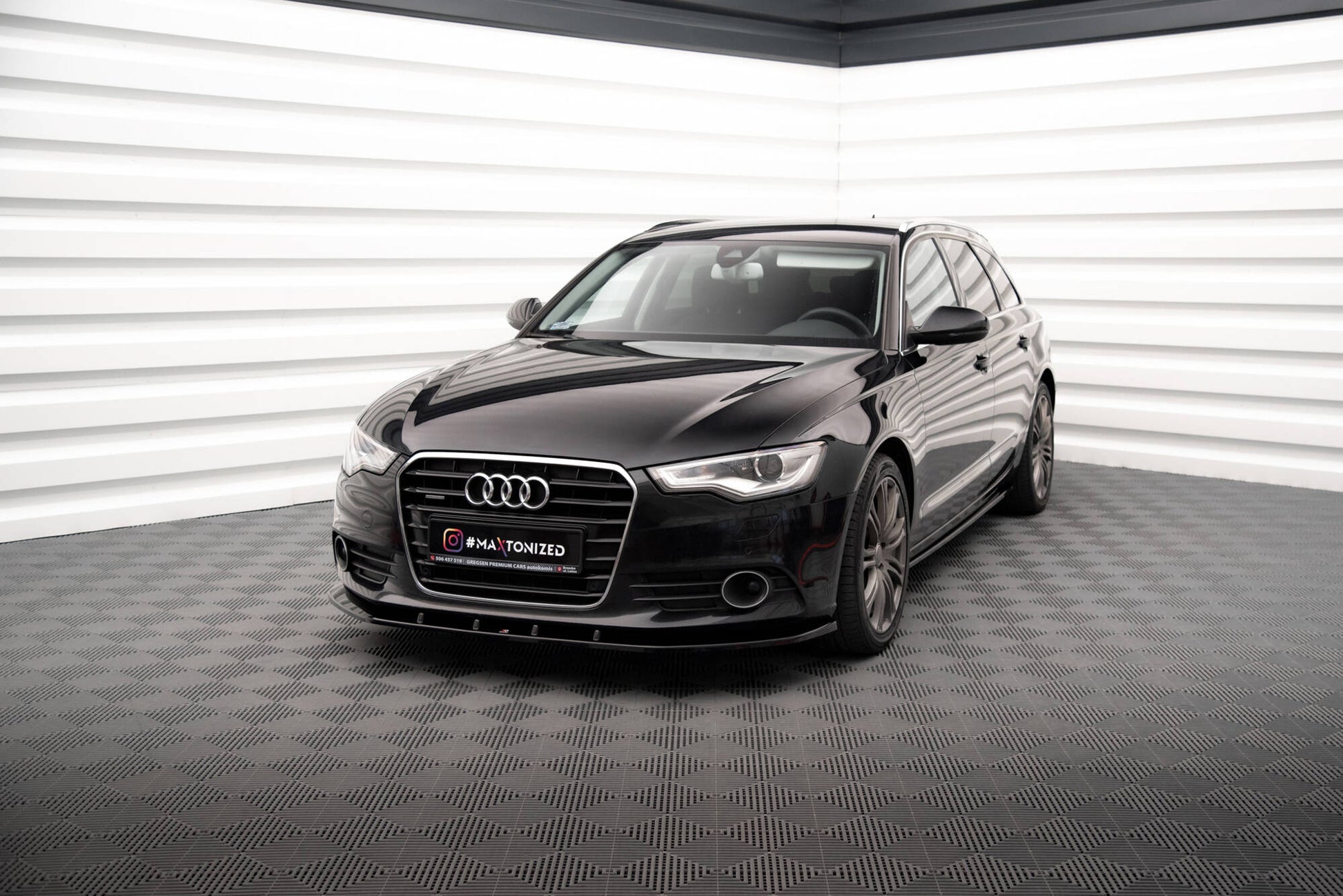 Maxton Front Ansatz V.3 für Audi A6 C7 schwarz Hochglanz