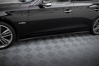 Maxton Seitenschweller Ansatz für V.2 für Infiniti Q50 S Mk1 schwarz Hochglanz