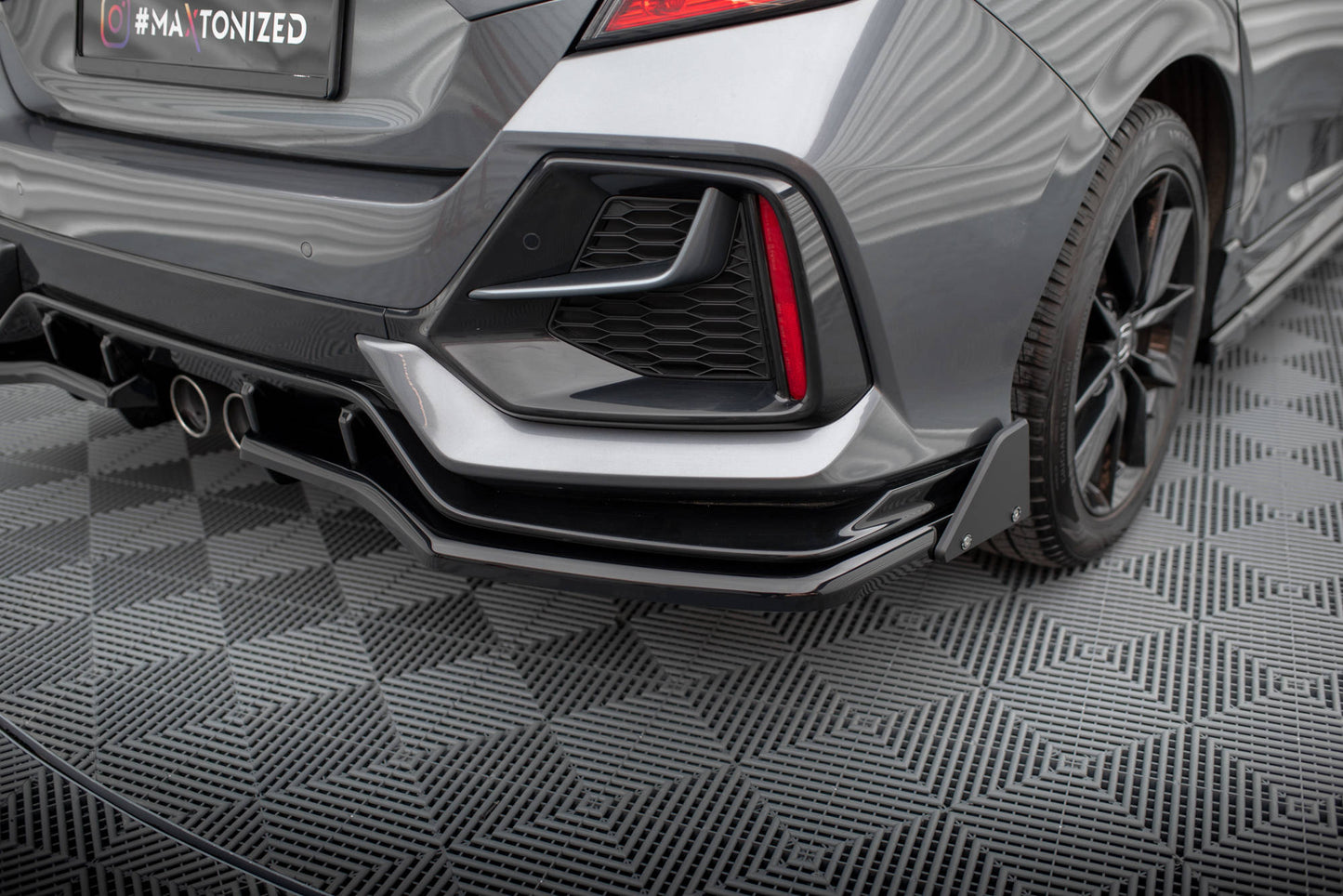 Maxton Mittlerer Diffusor Heck Ansatz DTM Look für + Flaps Honda Civic Sport Mk 10 Facelift