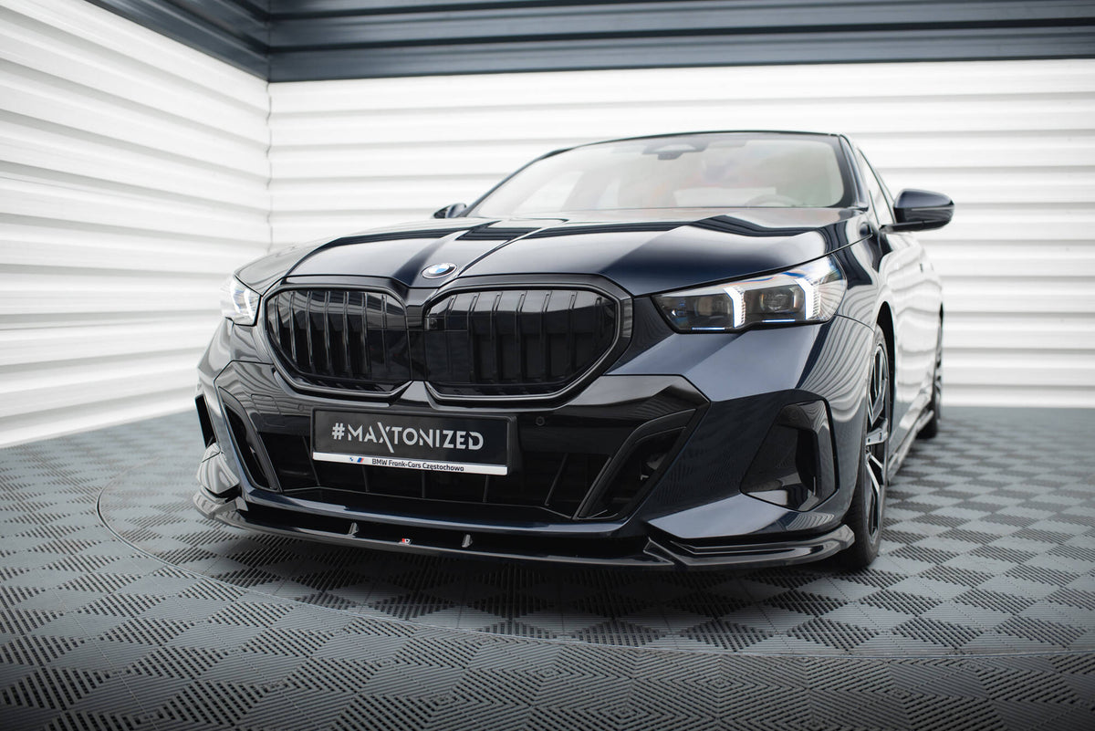 Maxton Front Ansatz V.1 für BMW 5er M-Paket G60 schwarz Hochglanz
