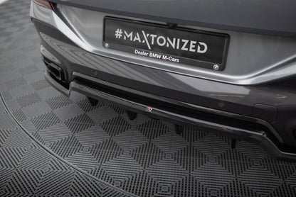 Maxton Mittlerer Diffusor Heck Ansatz DTM Look für V.1 BMW X6 M-Paket G06 Facelift schwarz Hochglanz