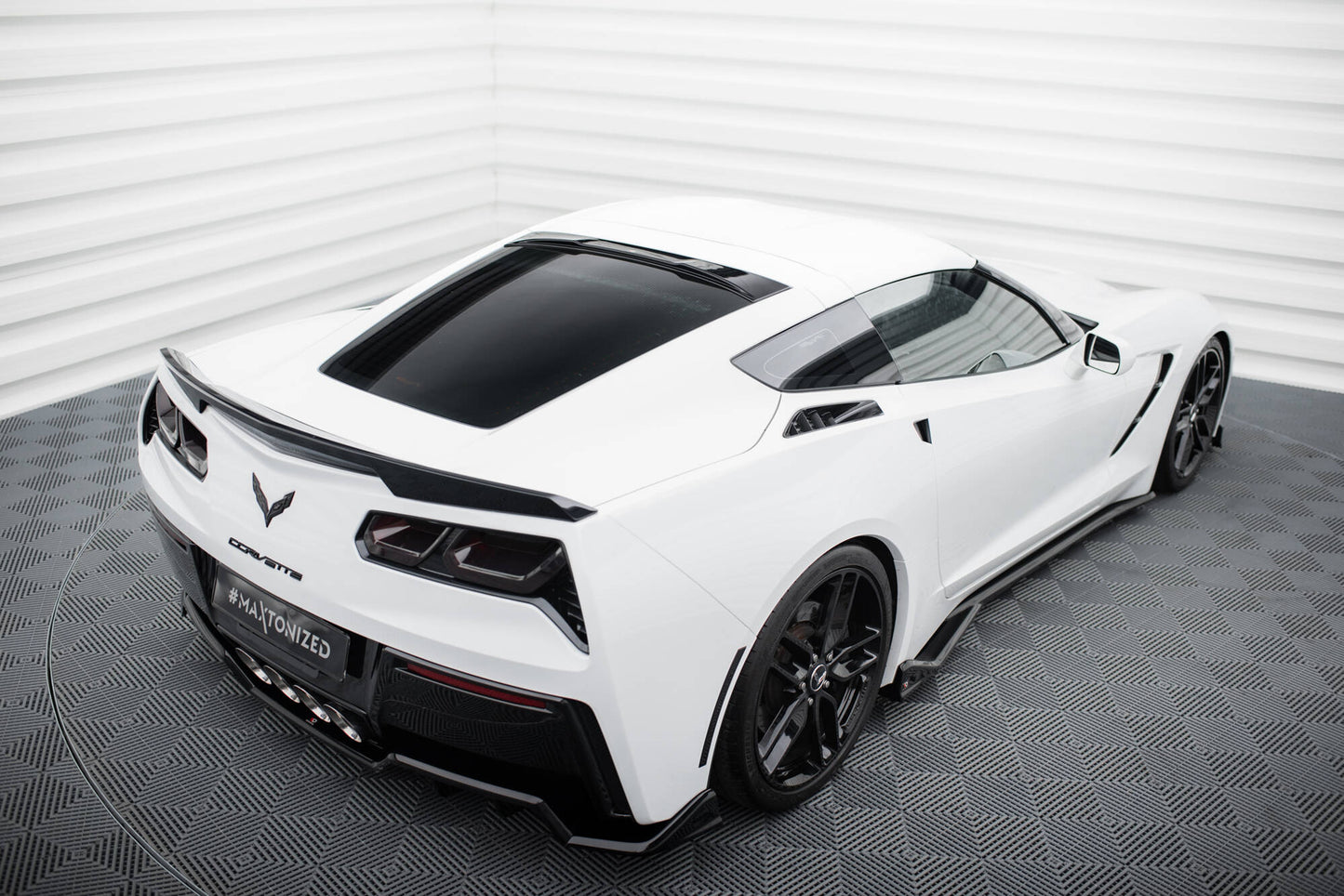 Maxton Heckscheiben Spoiler für Chevrolet Corvette C7 schwarz Hochglanz