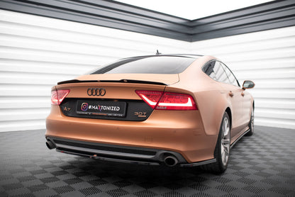 Maxton Heck Ansatz Flaps Diffusor V.2 für Audi A7 S-Line C7 schwarz Hochglanz