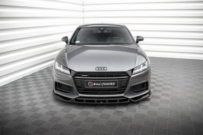 Maxton Front Ansatz V.2 für Audi TT S / S-Line 8S schwarz Hochglanz