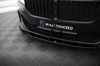 Maxton Front Ansatz V.1 für BMW 7 G11 Facelift schwarz Hochglanz