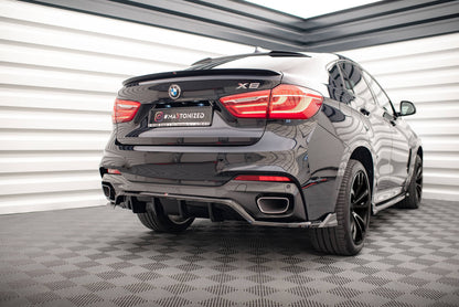 Maxton Mittlerer Diffusor Heck Ansatz DTM Look für BMW X6 M-Paket F16 schwarz Hochglanz