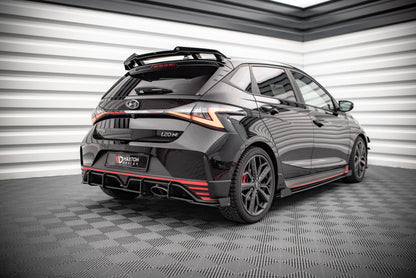 Maxton Street Pro Heck Ansatz Flaps Diffusor +Flaps für Hyundai I20 N Mk3 schwarz Hochglanz