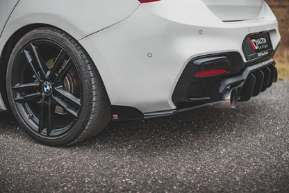 Maxton Robuste Racing Heck Ansatz Flaps Diffusor V.3 +Flaps für BMW 1er M140i  schwarz Hochglanz