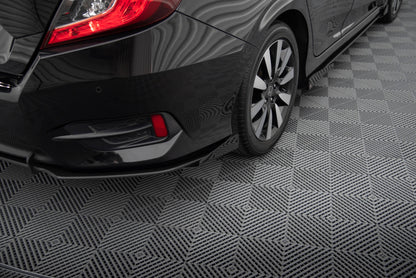 Maxton Hintere Seiten Flaps für Honda Civic Mk10 schwarz Hochglanz