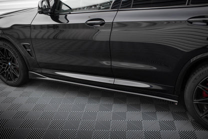 Maxton Seitenschweller Ansatz für BMW X3 M F97 Facelift schwarz Hochglanz